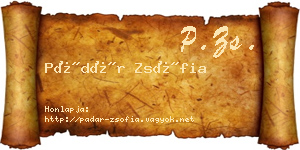 Pádár Zsófia névjegykártya